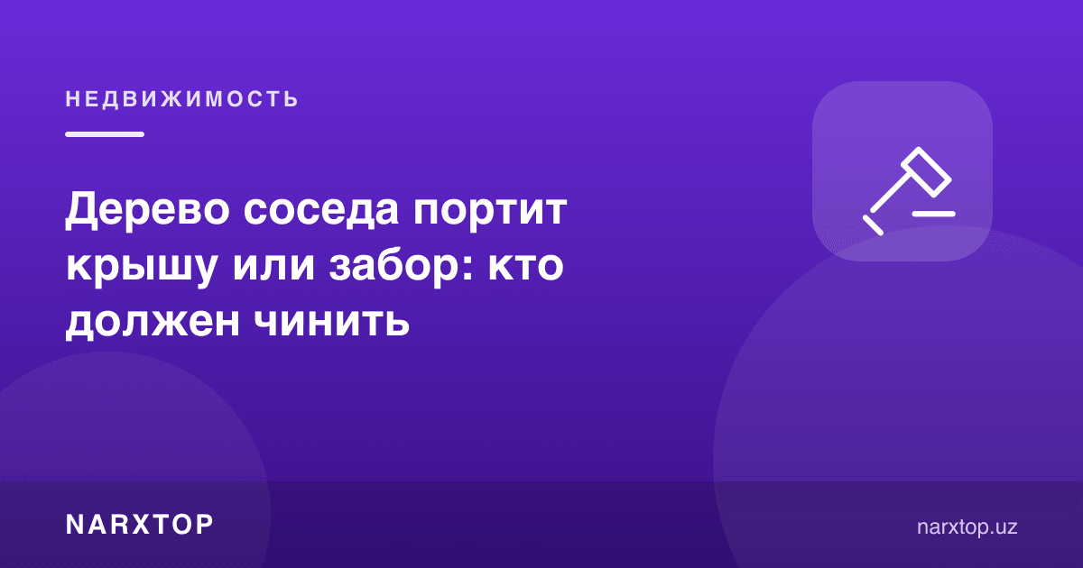 Қўшни дарахти том ёки тўсиқни бузмоқда: ким таъмирлаши керак