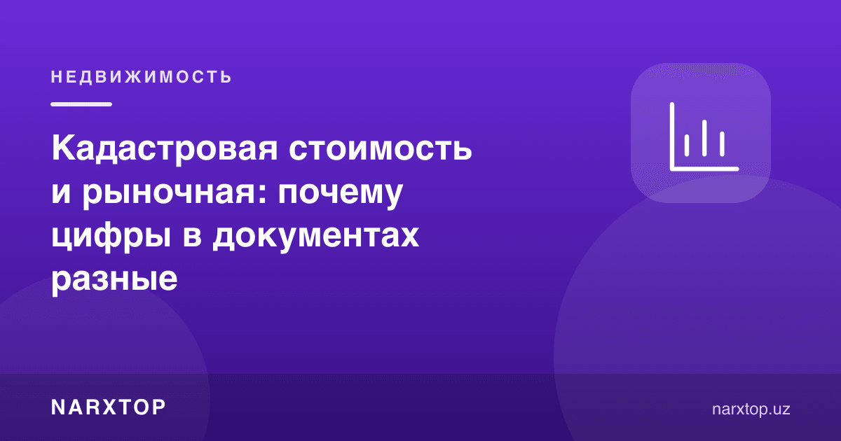 Кадастр қиймати ва бозор нархи: ҳужжатлардаги рақамлар нега фарқ қилади