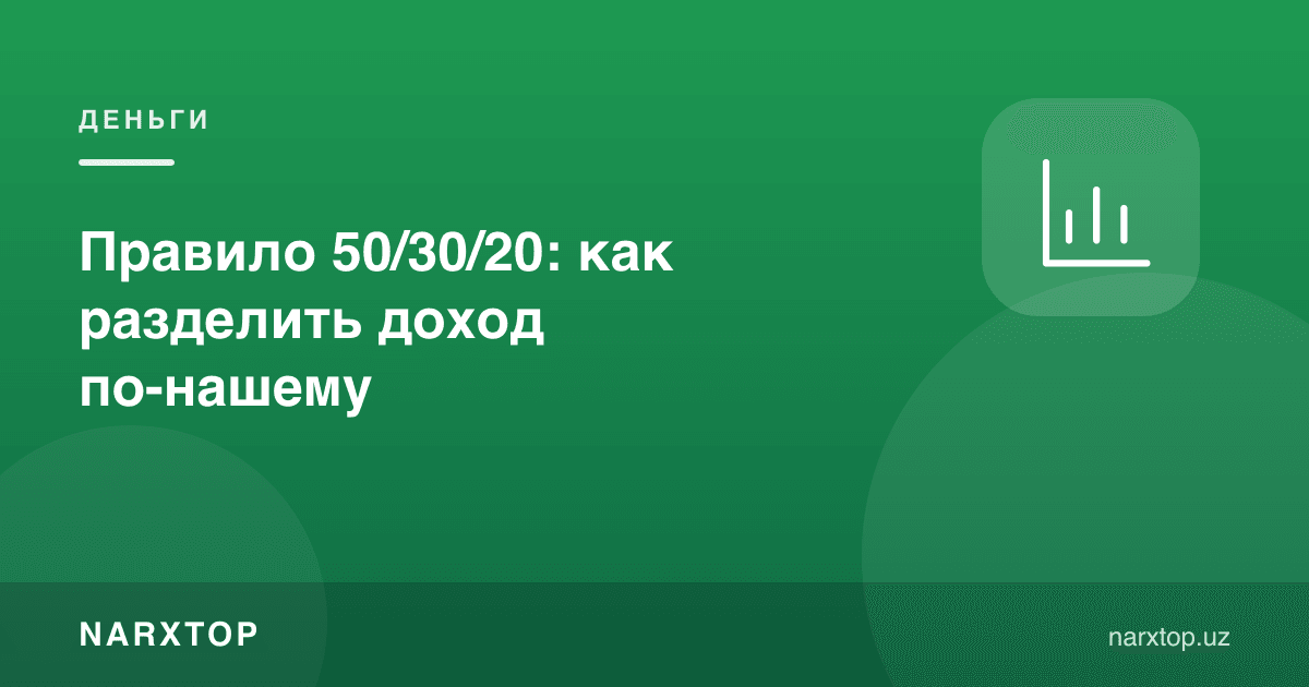 50/30/20 қоидаси: даромадни қандай бўлиш керак