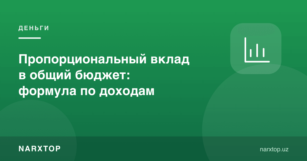 Умумий бюджетга улуш қўшиш: даромад бўйича формула