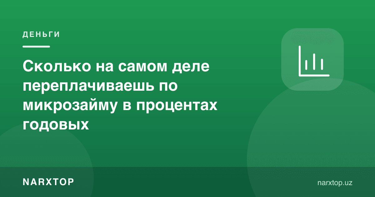 Микрозаймда йиллик фоизда аслида қанча ортиқча тўлайсиз