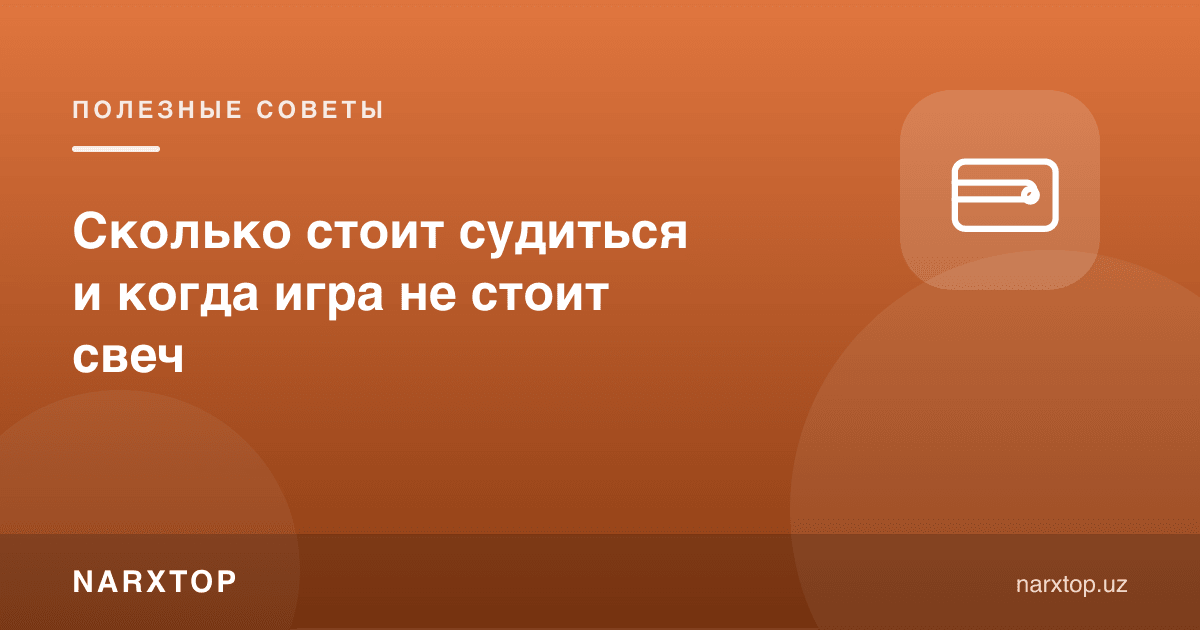 Сколько стоит судиться и когда игра не стоит свеч