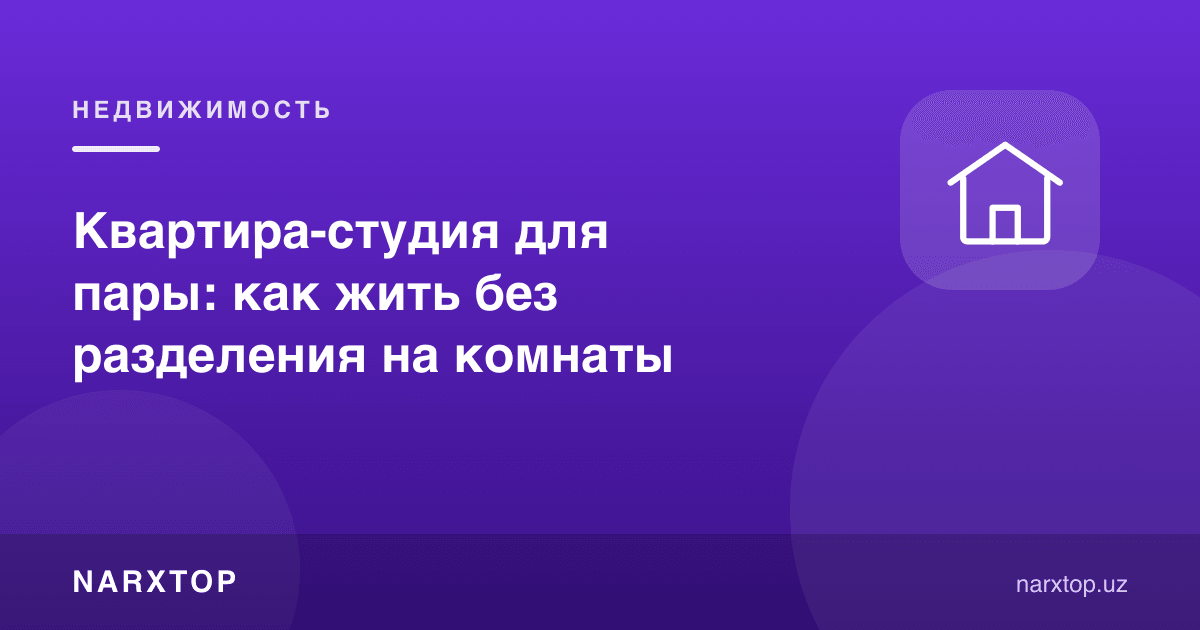 Жуфтлик учун студия-квартира: хоналарга бўлмасдан қандай яшаш мумкин