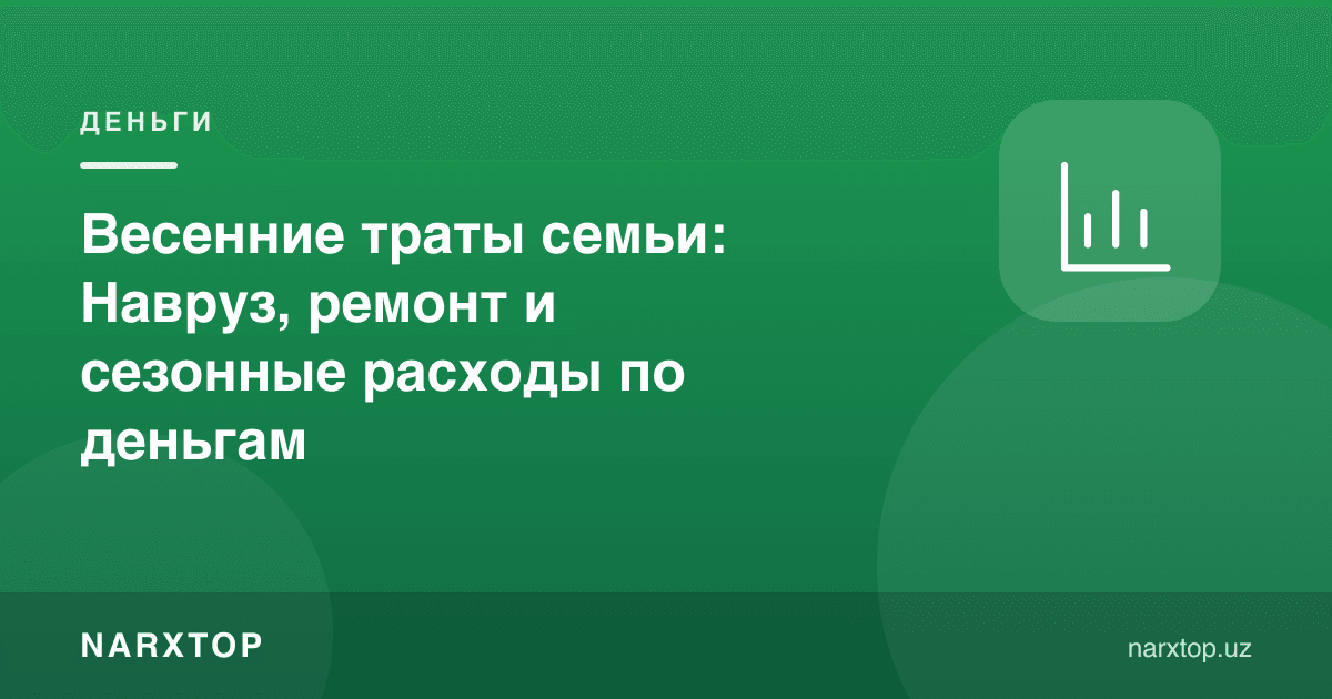 Оила баҳорги харажатлари: Наврўз, таъмир ва мавсумий харажатлар