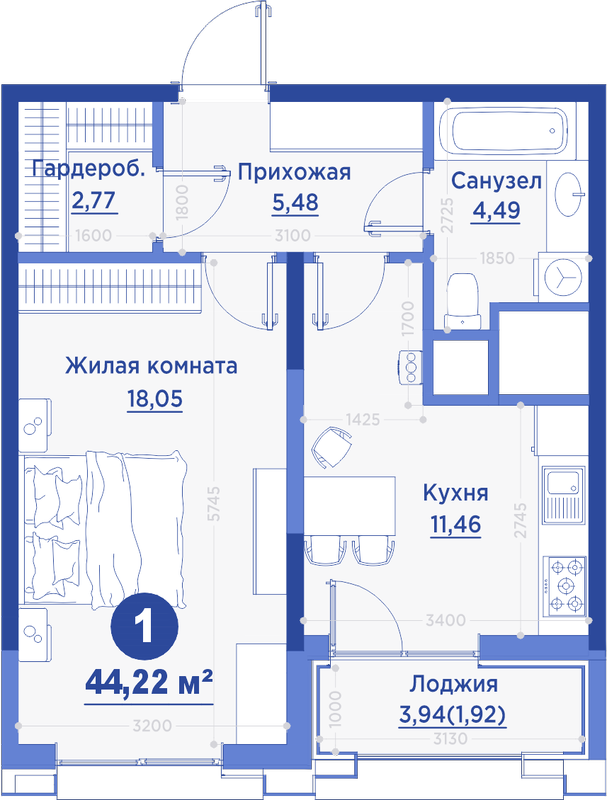 1-комн.